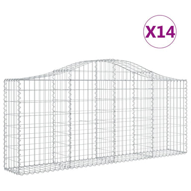 Schanskorven 14 St Gewelfd 200X30X80/100 Cm Ijzer 200 x 30 x 80/100 cm