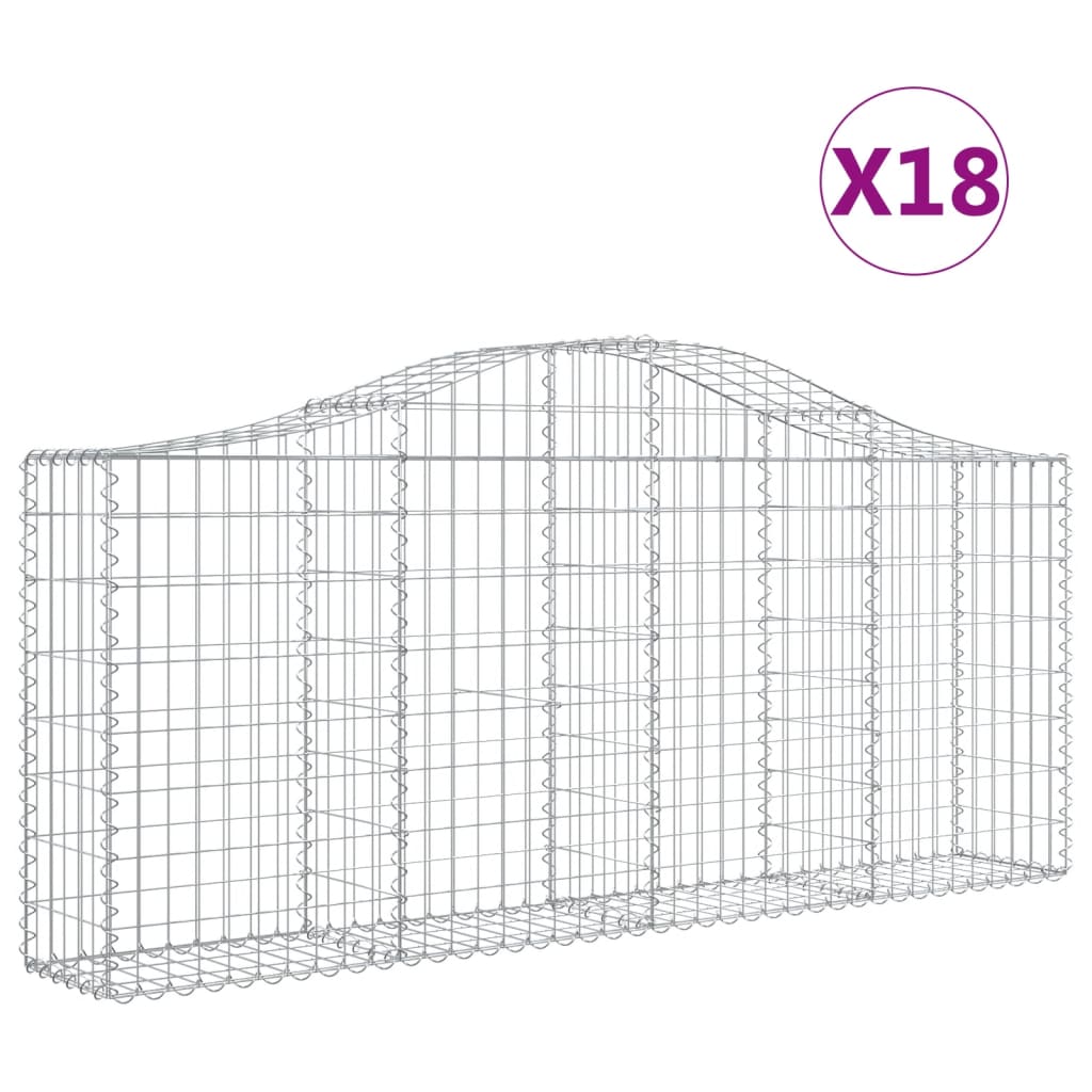 Schanskorven 18 St Gewelfd 200X30X80/100 Cm Ijzer 200 x 30 x 80/100 cm