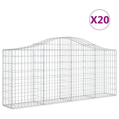 Schanskorven 20 St Gewelfd 200X30X80/100 Cm Ijzer 200 x 30 x 80/100 cm