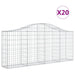 Schanskorven 20 St Gewelfd 200X30X80/100 Cm Ijzer 200 x 30 x 80/100 cm