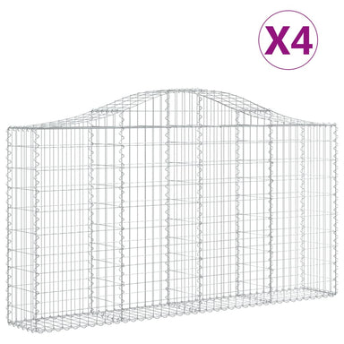Schanskorven 4 St Gewelfd 200X30X100/120 Cm Ijzer 200 x 30 x 100/120 cm