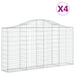 Schanskorven 4 St Gewelfd 200X30X100/120 Cm Ijzer 200 x 30 x 100/120 cm