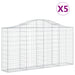 Schanskorven 5 St Gewelfd 200X30X100/120 Cm Ijzer 200 x 30 x 100/120 cm