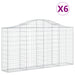 Schanskorven 6 St Gewelfd 200X30X100/120 Cm Ijzer 200 x 30 x 100/120 cm