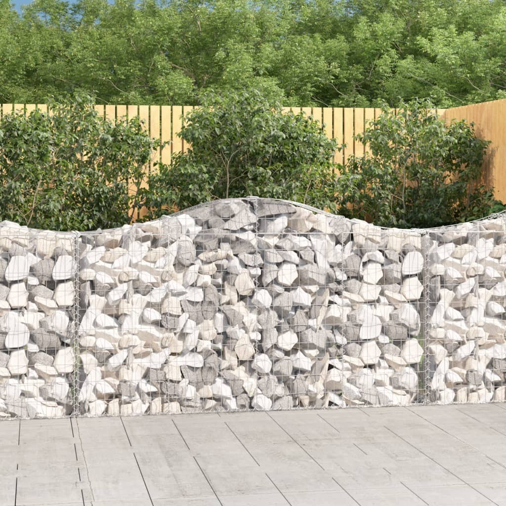 Schanskorven 6 St Gewelfd 200X30X100/120 Cm Ijzer 200 x 30 x 100/120 cm