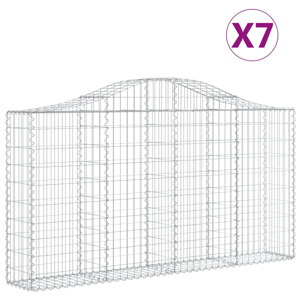 Schanskorven 7 St Gewelfd 200X30X100/120 Cm Ijzer 200 x 30 x 100/120 cm