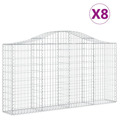 Schanskorven 8 St Gewelfd 200X30X100/120 Cm Ijzer 200 x 30 x 100/120 cm