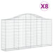 Schanskorven 8 St Gewelfd 200X30X100/120 Cm Ijzer 200 x 30 x 100/120 cm