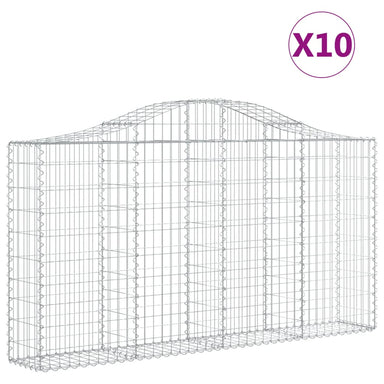 Schanskorven 10 St Gewelfd 200X30X100/120 Cm Ijzer 200 x 30 x 100/120 cm