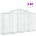 Schanskorven 10 St Gewelfd 200X30X100/120 Cm Ijzer 200 x 30 x 100/120 cm