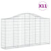 Schanskorven 11 St Gewelfd 200X30X100/120 Cm Ijzer 200 x 30 x 100/120 cm