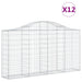 Schanskorven 12 St Gewelfd 200X30X100/120 Cm Ijzer 200 x 30 x 100/120 cm