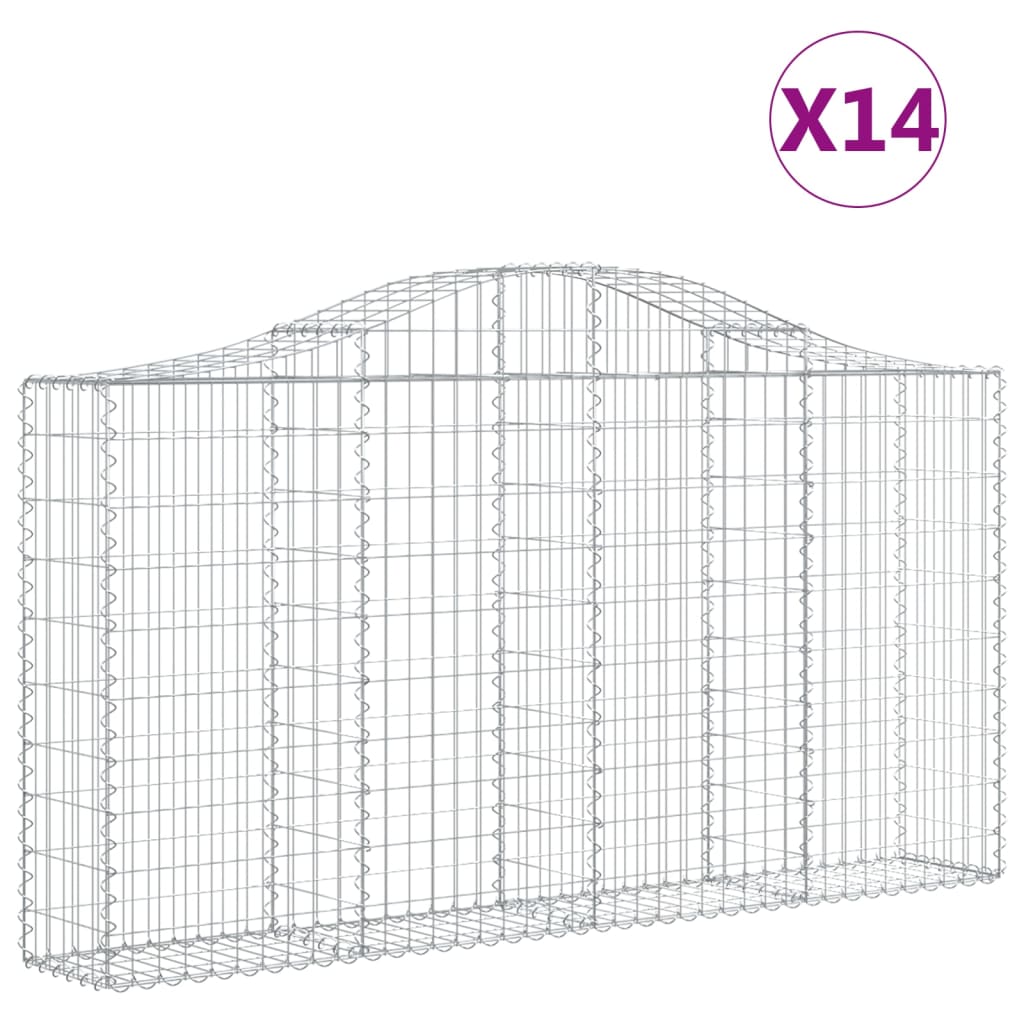 Schanskorven 14 St Gewelfd 200X30X100/120 Cm Ijzer 200 x 30 x 100/120 cm