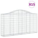 Schanskorven 15 St Gewelfd 200X30X100/120 Cm Ijzer 200 x 30 x 100/120 cm