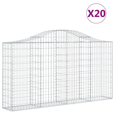 Schanskorven 20 St Gewelfd 200X30X100/120 Cm Ijzer 200 x 30 x 100/120 cm