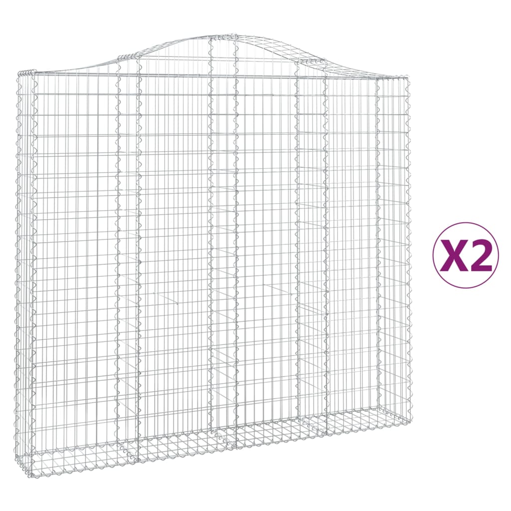Schanskorven 2 St Gewelfd 200X30X180/200 Cm Ijzer 200 x 30 x 180/200 cm