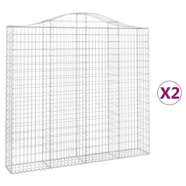 Schanskorven 2 St Gewelfd 200X30X180/200 Cm Ijzer 200 x 30 x 180/200 cm