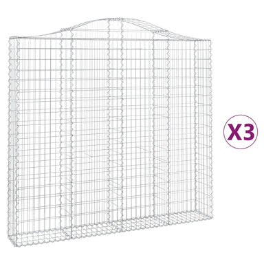 Schanskorven 3 St Gewelfd 200X30X180/200 Cm Ijzer 200 x 30 x 180/200 cm