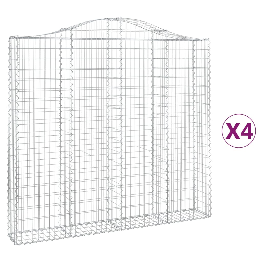 Schanskorven 4 St Gewelfd 200X30X180/200 Cm Ijzer 200 x 30 x 180/200 cm