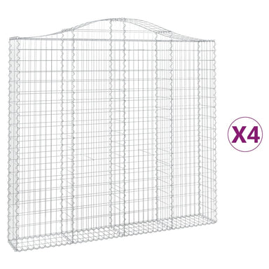 Schanskorven 4 St Gewelfd 200X30X180/200 Cm Ijzer 200 x 30 x 180/200 cm
