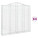 Schanskorven 4 St Gewelfd 200X30X180/200 Cm Ijzer 200 x 30 x 180/200 cm