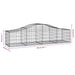 Schanskorven 7 St Gewelfd 200X50X40/60 Cm Gegalvaniseerd Ijzer 200 x 50 x 40/60 cm