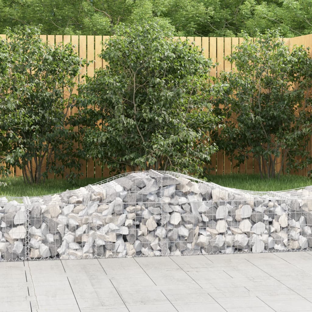 Schanskorven 7 St Gewelfd 200X50X40/60 Cm Gegalvaniseerd Ijzer 200 x 50 x 40/60 cm