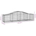 Schanskorven 8 St Gewelfd 200X50X40/60 Cm Gegalvaniseerd Ijzer 200 x 50 x 40/60 cm