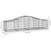 Schanskorven 9 St Gewelfd 200X50X40/60 Cm Gegalvaniseerd Ijzer 200 x 50 x 40/60 cm
