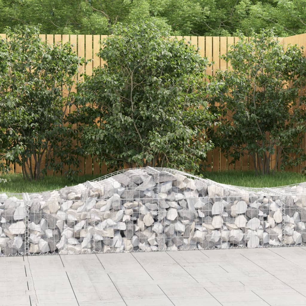 Schanskorven 9 St Gewelfd 200X50X40/60 Cm Gegalvaniseerd Ijzer 200 x 50 x 40/60 cm