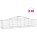Schanskorven 10 St Gewelfd 200X50X40/60 Cm Gegalvaniseerd Ijzer 200 x 50 x 40/60 cm