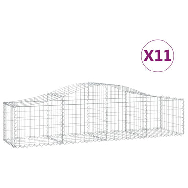 Schanskorven 11 St Gewelfd 200X50X40/60 Cm Gegalvaniseerd Ijzer 200 x 50 x 40/60 cm