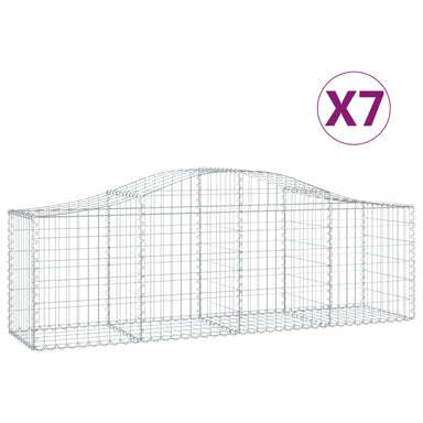 Schanskorven 7 St Gewelfd 200X50X60/80 Cm Gegalvaniseerd Ijzer 200 x 50 x 60/80 cm