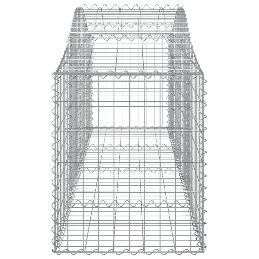 Schanskorven 7 St Gewelfd 200X50X60/80 Cm Gegalvaniseerd Ijzer 200 x 50 x 60/80 cm