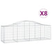 Schanskorven 8 St Gewelfd 200X50X60/80 Cm Gegalvaniseerd Ijzer 200 x 50 x 60/80 cm