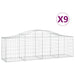 Schanskorven 9 St Gewelfd 200X50X60/80 Cm Gegalvaniseerd Ijzer 200 x 50 x 60/80 cm