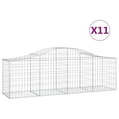 Schanskorven 11 St Gewelfd 200X50X60/80 Cm Gegalvaniseerd Ijzer 200 x 50 x 60/80 cm