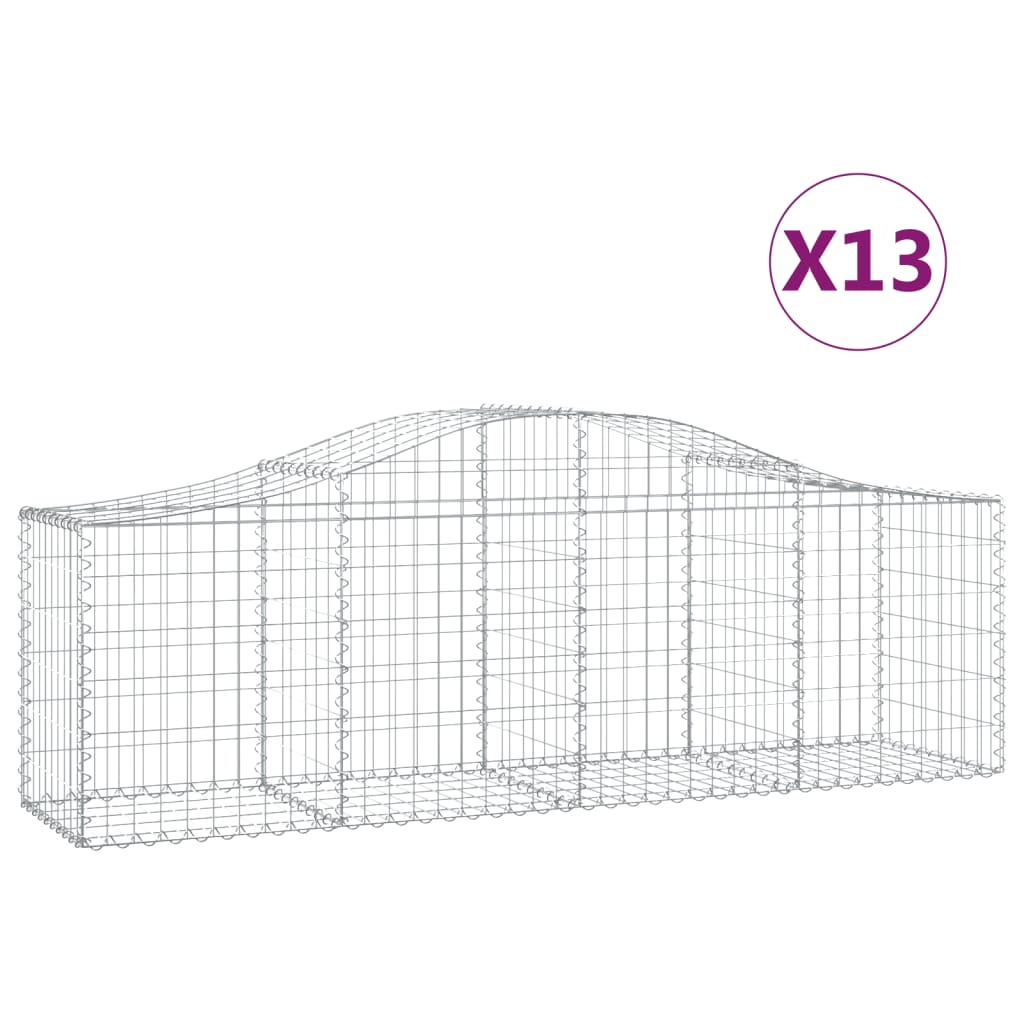 Schanskorven 13 St Gewelfd 200X50X60/80 Cm Gegalvaniseerd Ijzer 200 x 50 x 60/80 cm