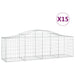 Schanskorven 15 St Gewelfd 200X50X60/80 Cm Gegalvaniseerd Ijzer 200 x 50 x 60/80 cm