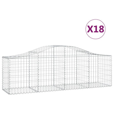 Schanskorven 18 St Gewelfd 200X50X60/80 Cm Gegalvaniseerd Ijzer 200 x 50 x 60/80 cm