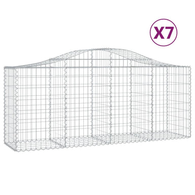 Schanskorven 7 St Gewelfd 200X50X80/100 Cm Gegalvaniseerd Ijzer 200 x 50 x 80/100 cm