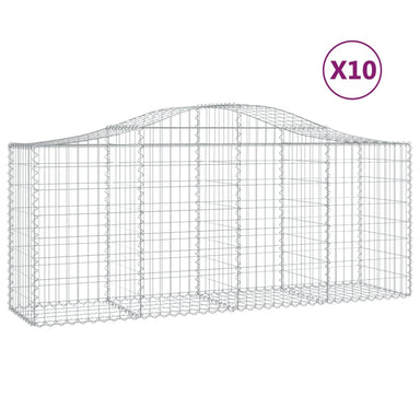 Schanskorven 10 St Gewelfd 200X50X80/100 Cm Ijzer 200 x 50 x 80/100 cm