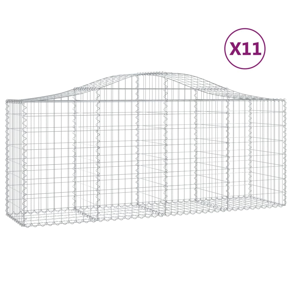 Schanskorven 11 St Gewelfd 200X50X80/100 Cm Ijzer 200 x 50 x 80/100 cm