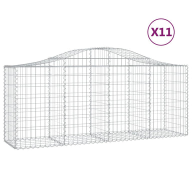 Schanskorven 11 St Gewelfd 200X50X80/100 Cm Ijzer 200 x 50 x 80/100 cm