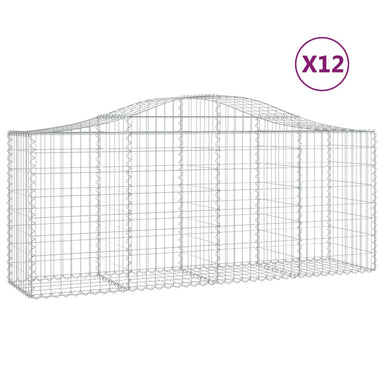 Schanskorven 12 St Gewelfd 200X50X80/100 Cm Ijzer 200 x 50 x 80/100 cm