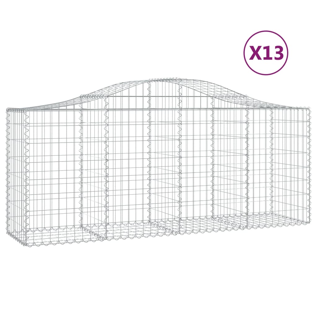 Schanskorven 13 St Gewelfd 200X50X80/100 Cm Ijzer 200 x 50 x 80/100 cm
