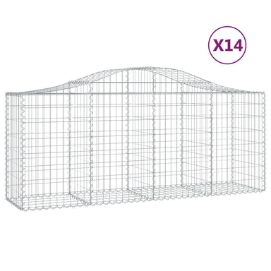Schanskorven 14 St Gewelfd 200X50X80/100 Cm Ijzer 200 x 50 x 80/100 cm