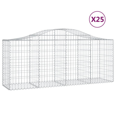 Schanskorven 25 St Gewelfd 200X50X80/100 Cm Ijzer 200 x 50 x 80/100 cm