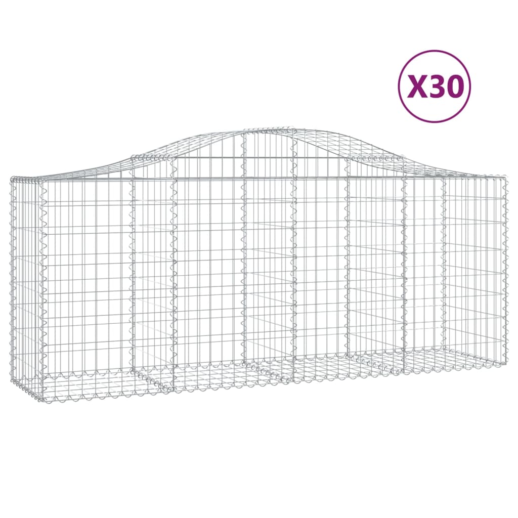 Schanskorven 30 St Gewelfd 200X50X80/100 Cm Ijzer 200 x 50 x 80/100 cm