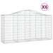 Schanskorven 6 St Gewelfd 200X50X100/120 Cm Ijzer 200 x 50 x 100/120 cm